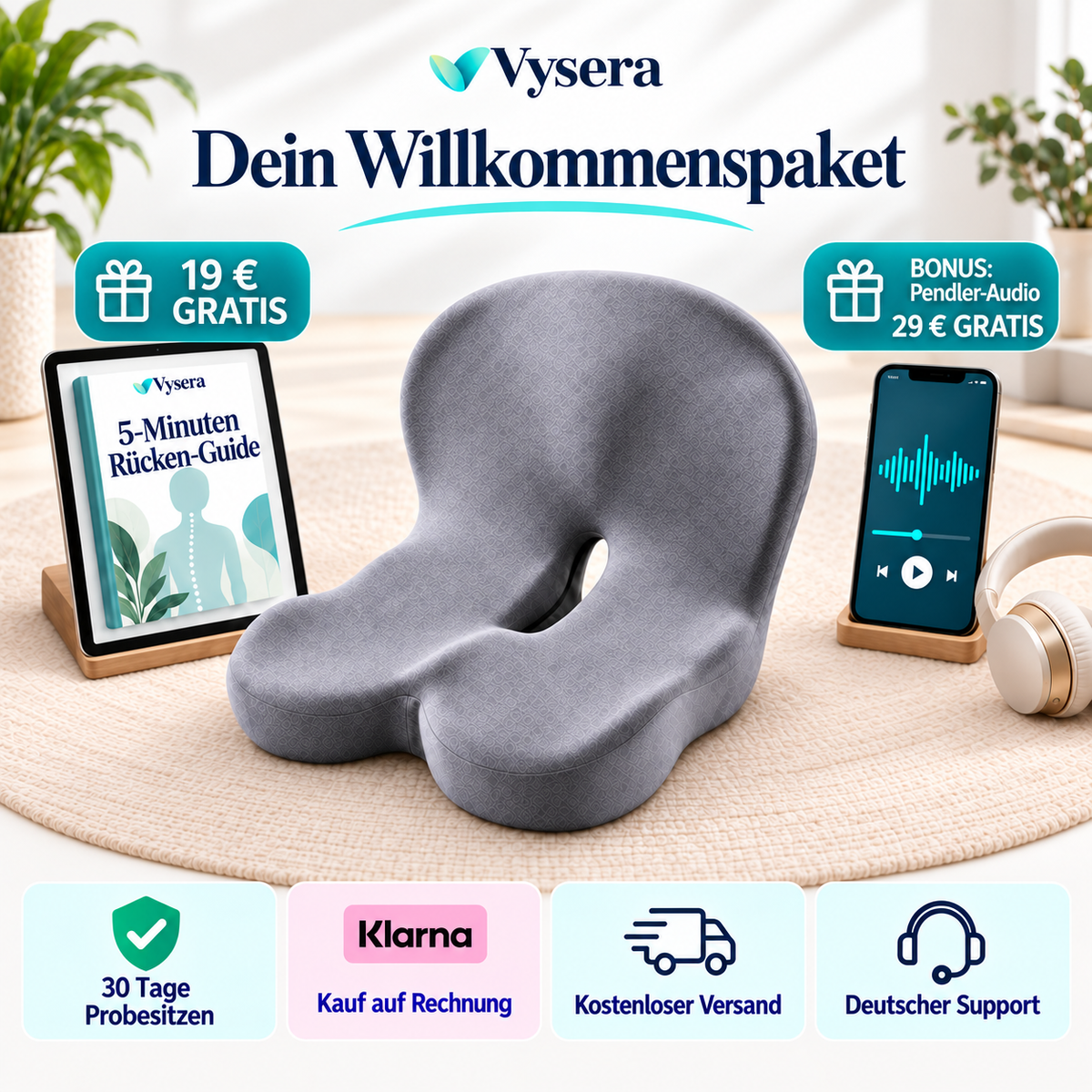 ErgoDuo 2-in-1 Ergonomisches Sitz- & Lendenwirbelkissen