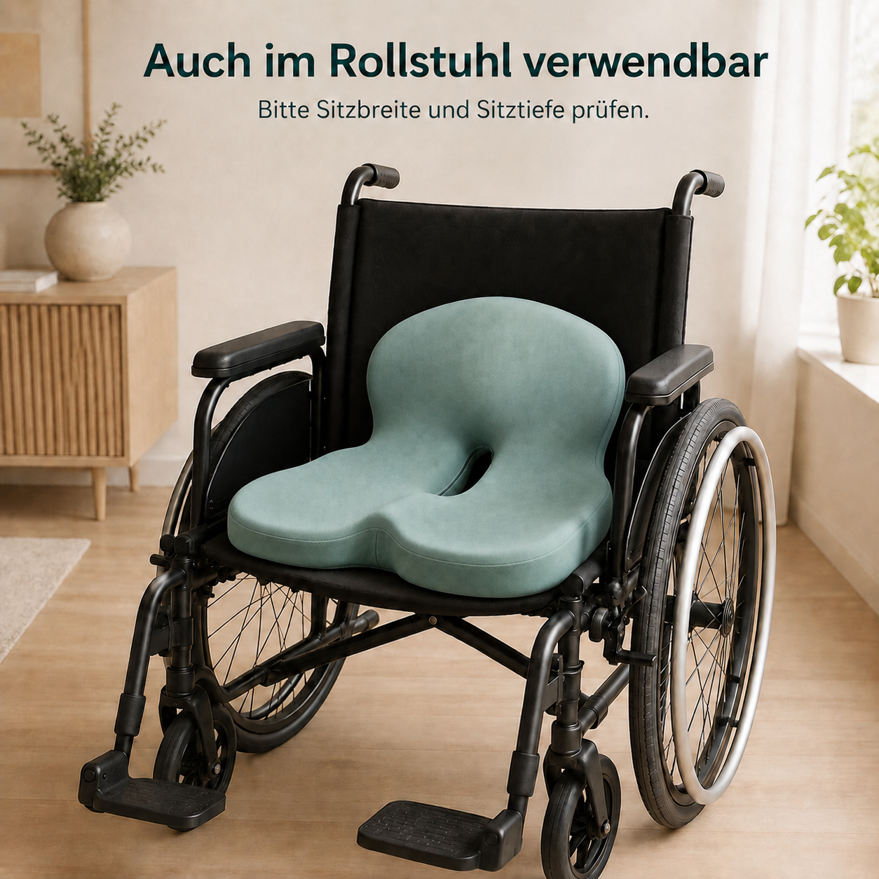 Sitzkissen Vysera Ergoduo ist auch im Rollstuhl verwendbar